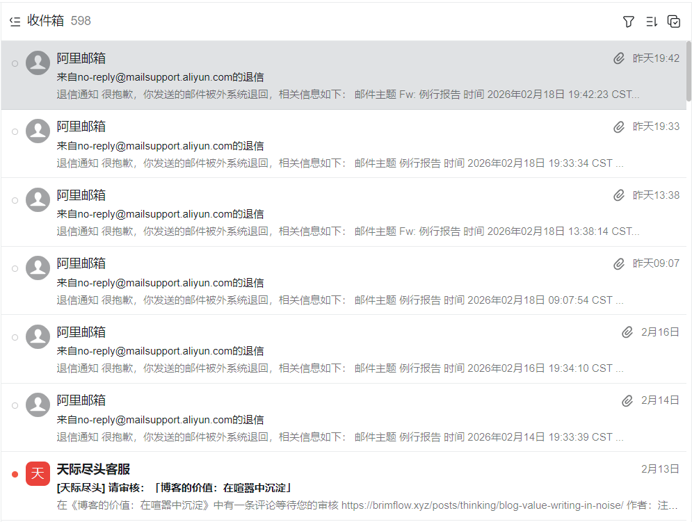 阿里云企业邮件使用感受 天际尽头 | Brimflow 的个人博客